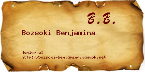 Bozsoki Benjamina névjegykártya